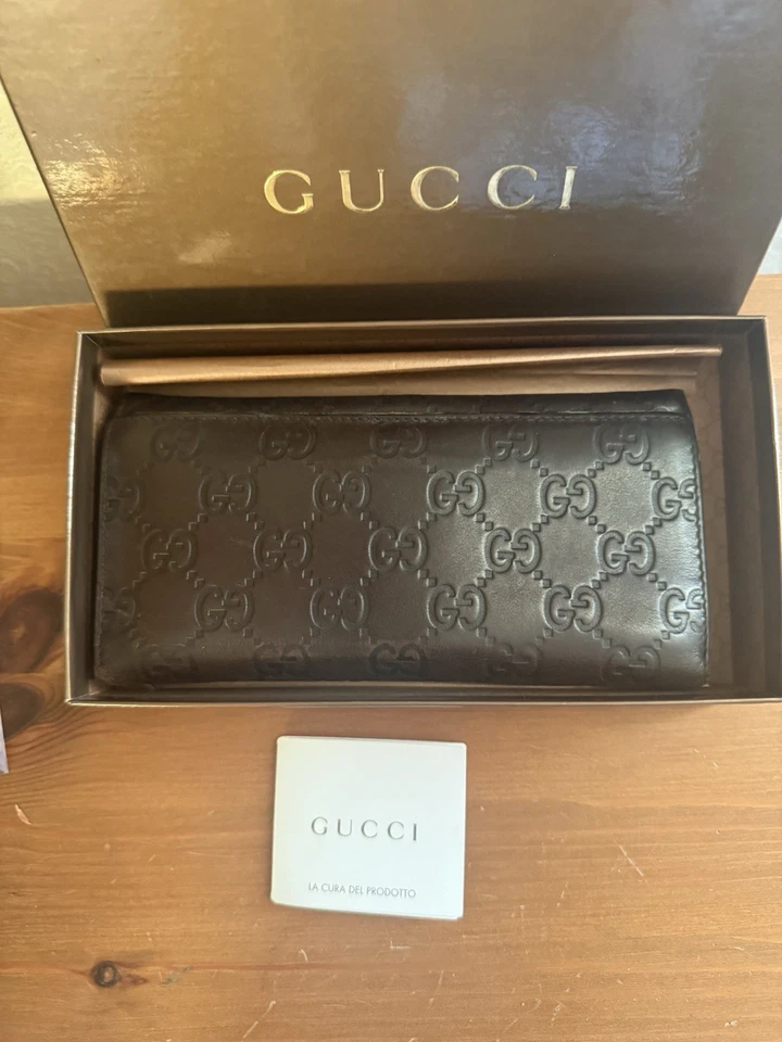 Cartera larga Gucci marrón Gg Foto 2 de 4