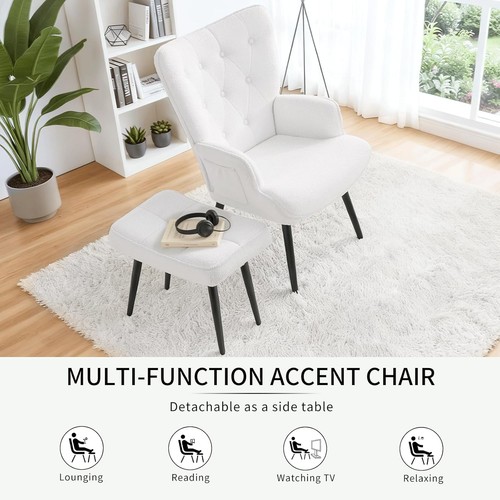 Relaxsessel m. Hocker Fernsehsessel Liege Ohrensessel Loungesessel Polstersessel - Afbeelding 9 van 24
