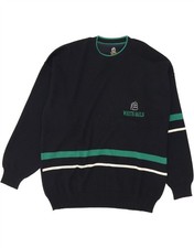 WHITE SAILS Mens Crew Neck Jumper Sweater XL Navy Blue Striped DG82