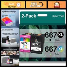 High-Capacity 667XL Ink Cartridge Combo Pack - Black  Color Replacement for Pri