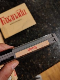 Faxanadu Nes Cib W/ Nes Dust Cover Vg Cartridge & Manual 