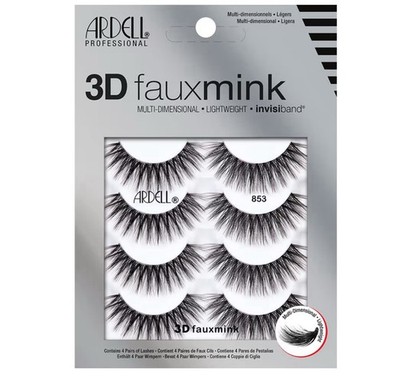 Ardell 3D Faux Mink Lashes 853 - Wiederverwendbare Wispies Wimpern, 4 Paar