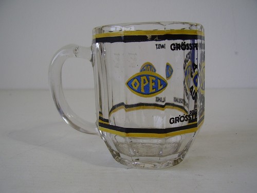 Antikes werbe Bierglas " OPEL Fahrräder - Automobile " um 1920 - Bild 3 von 6