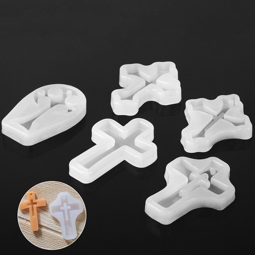 5PCS DIY Silicone Cross Resin Mold Jewelry Epoxy Making Casting Mould Tool - Picture 5 of 12