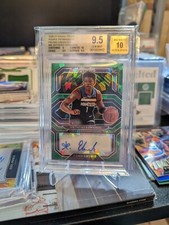 2020-21 Panini Prizm Rookie Penmanship Anthony Edwards Green Ice BGS 9.5 #8/16
