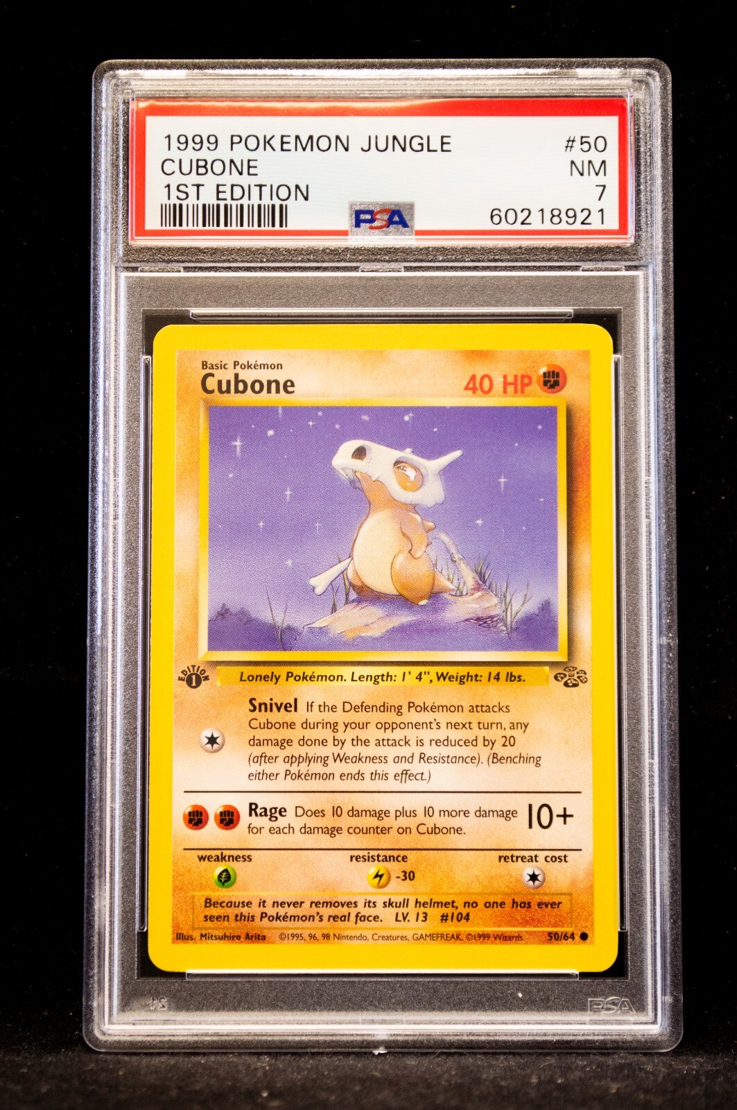 1999 Pokémon Jungle Cubone #50 PSA 7 1st Edition
