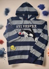 VTG Looney Tunes Sylvester Size L Stunning Hoodie Embroidered Carpet Lettering