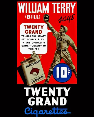 W. Terry - Giants Twenty Grand Cigarettes Advert. Poster (1920's) 8 x10  Photo