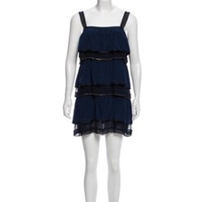  MARC JACOBS Chain-Link Silk Dress Blue Size 0