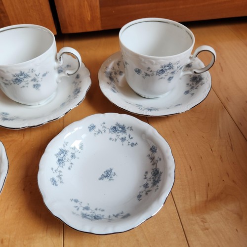 Johann Haviland Blue Garland Flat Tea Cups Saucers Small Bowls Bavaria Germany - Bild 4 von 8