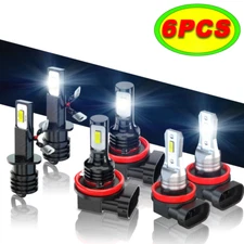 for 2011-2013 Kia Optima Led Headlight Hi/Lo+Fog lights Combo Bulbs White 6pcs