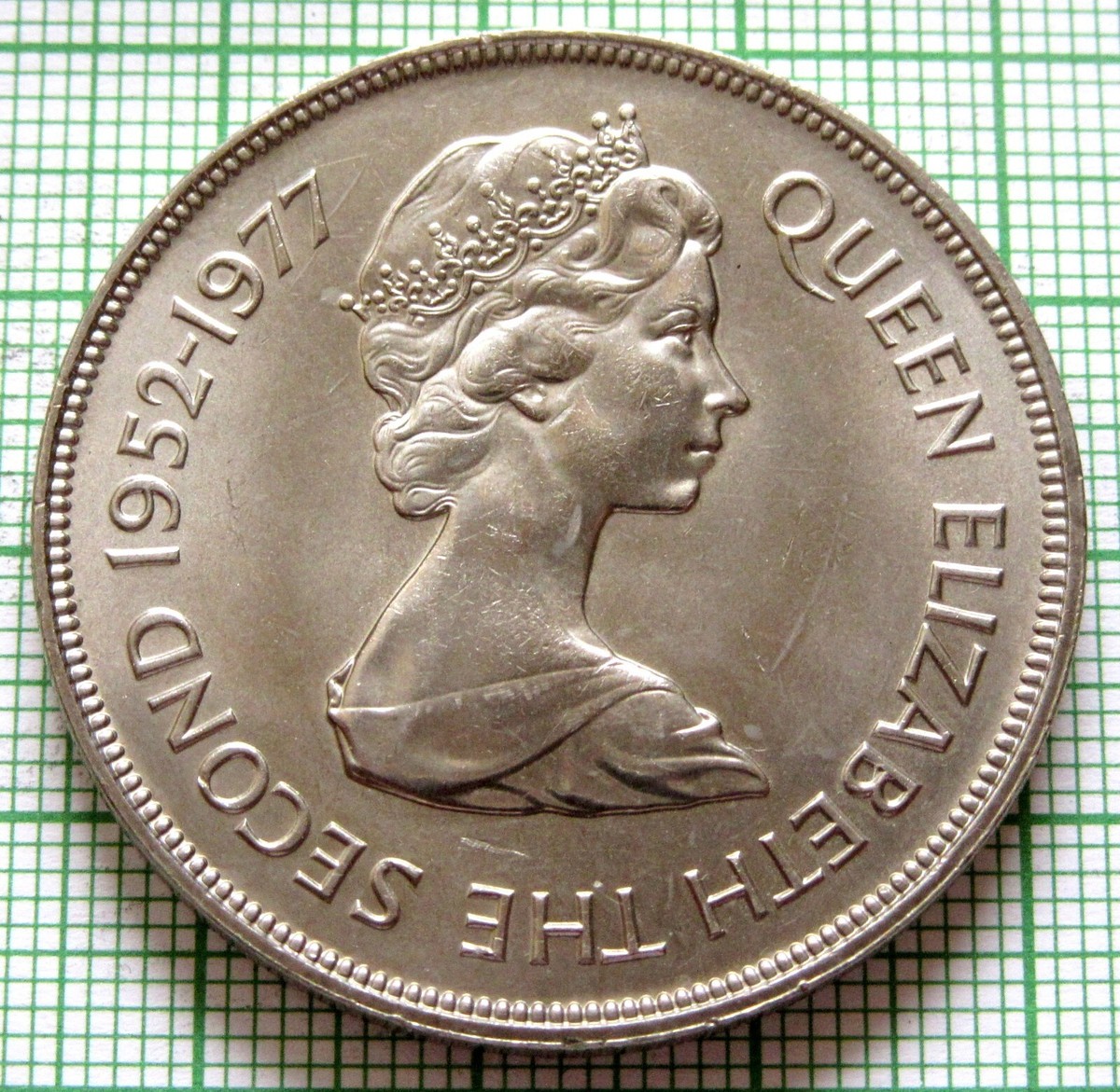 GUERNSEY 1977 25 PENCE, 25th ANNIVERSARY OF ACCESSION OF GUERNSEY 1977 25 PENCE, 25th ANNIVERSARY OF ACCESSION OF