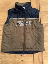 Vintage Kids Boys ReebokPuffer Vest With Hood size 7 Brown Blue