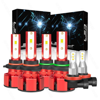 For Mitsubishi Lancer 2008-2017 White LED Headlight High Low Fog Light Bulbs Kit