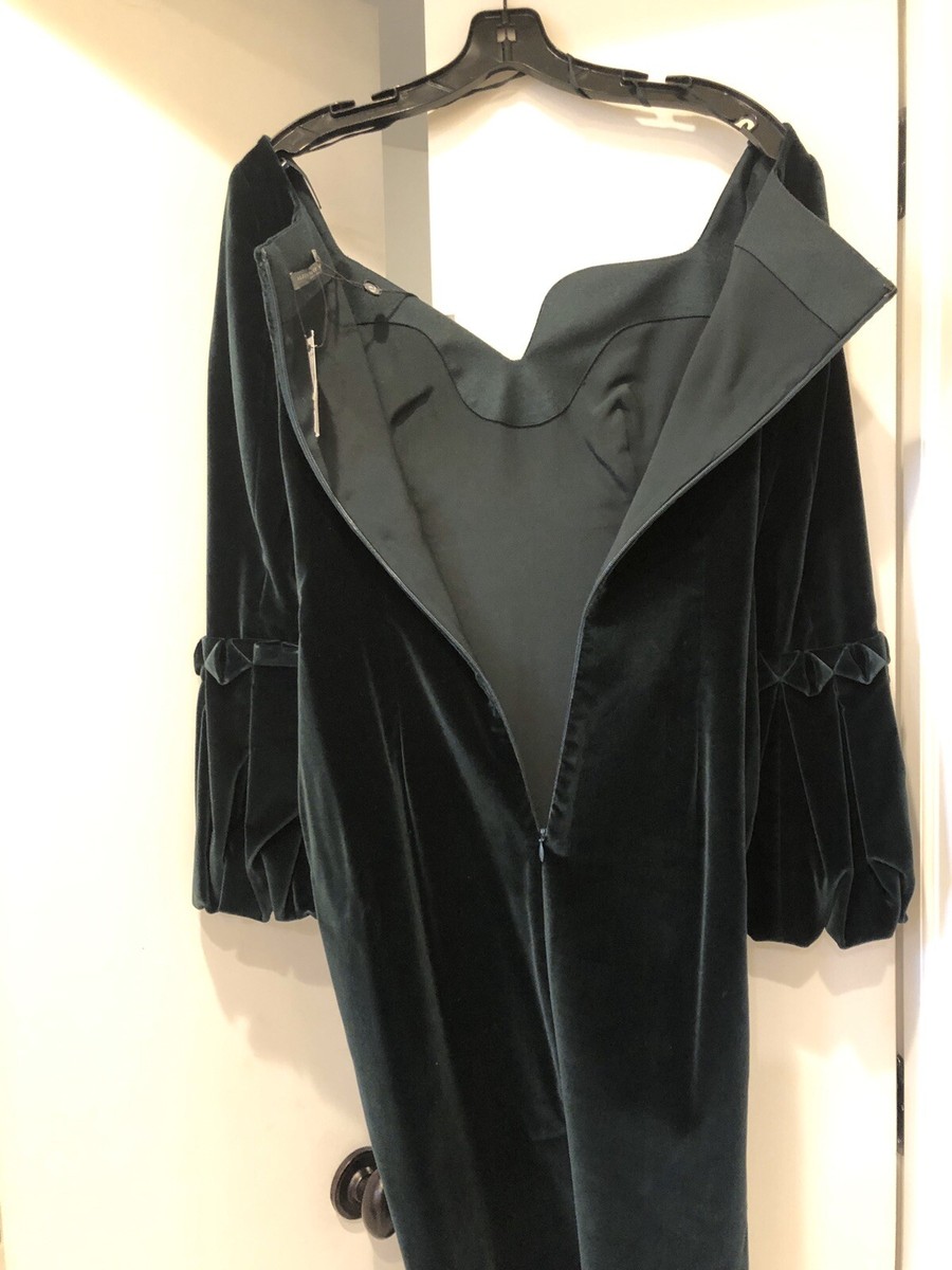Alexander McQueen New With Tags Green Velvet Dress Size 40 | eBay