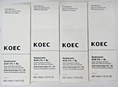 Koec Hyaluronic Acid 2% +B5, 1.01floz each, 4pack