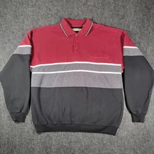 Penguin Munsingwear Button Polo Sweater Men Lg Heavyweight Retro Office Cozy574