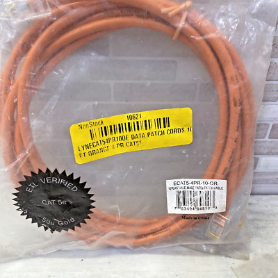 Cat5e Ethernet Patch Cable Network Internet Cord RJ45, STP 26AWG 10  Orange, 4pr