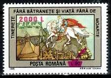 Romania 2000, Mi#5530, Sc#4405, Romanian fairy tales, surcharged, MNH!