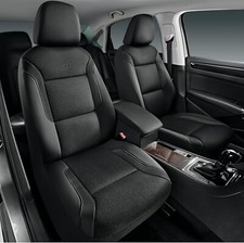 Forros Para Asientos De Carros Covertores Cuero Funda Universales Negro NEW US..