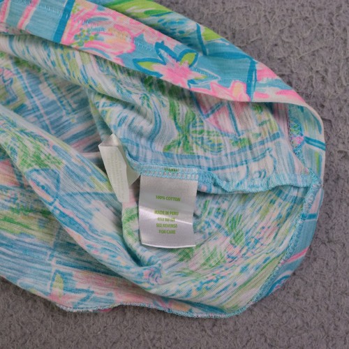 Lilly Pulitzer Etta Top Womens XS Multicolor V Neck Beach Golf Print Cotton - Picture 4 of 9