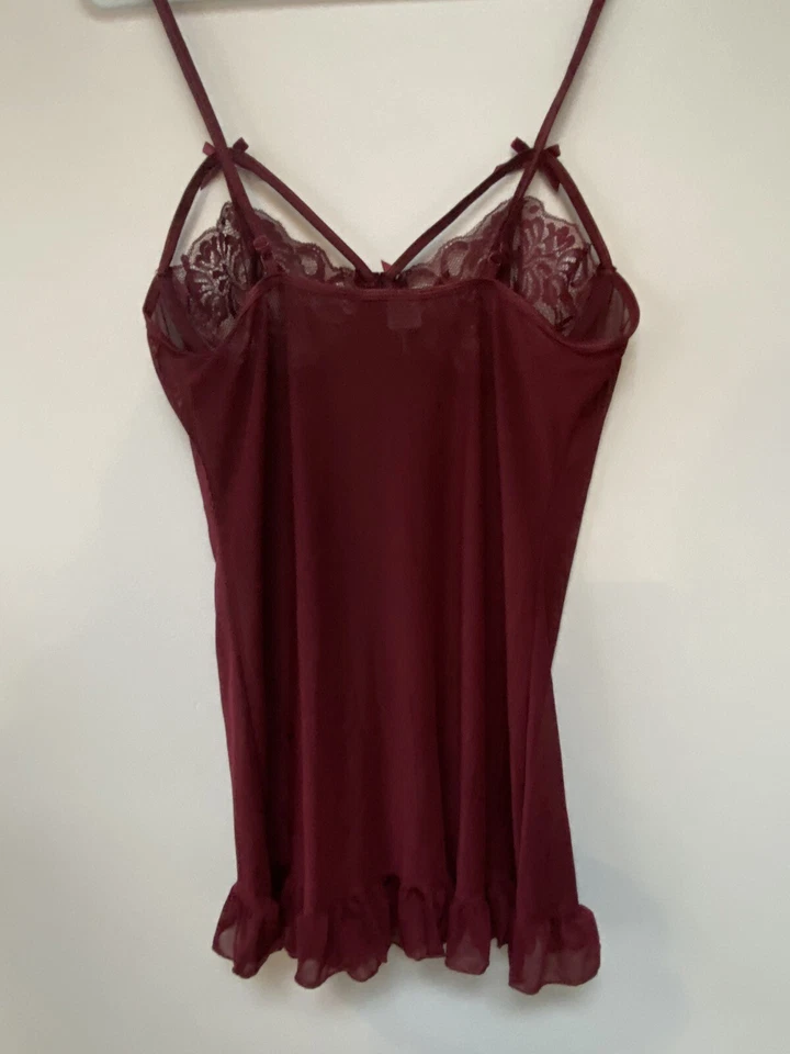 Elegante Momentos San Valentín Camisola Vino Con Alambres Talla Grande Foto 2 de 4