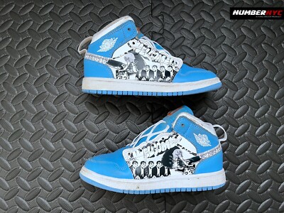Nike Air Jordan 1 MID SS (PS) White University Blue DR6493-100