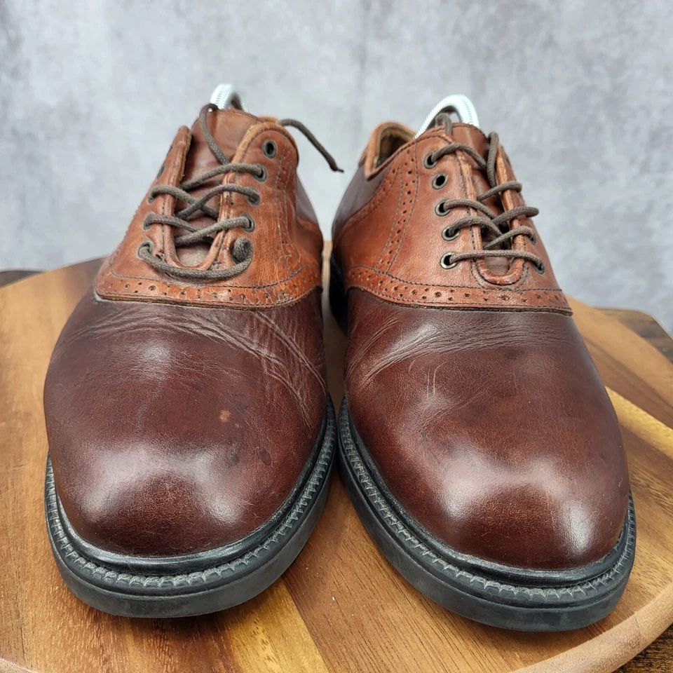 Zapatos Oxford Bert Pulitzer para Hombres 10.5 M Cuero Marrón Con Cordones Puntera Zapatos de Vestir Foto 3 de 4