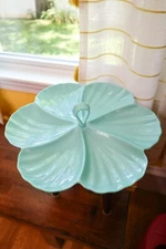 Sigrid Olsen Melamine Hibiscus Floral Serving Platter Tray Large Blue Tiki