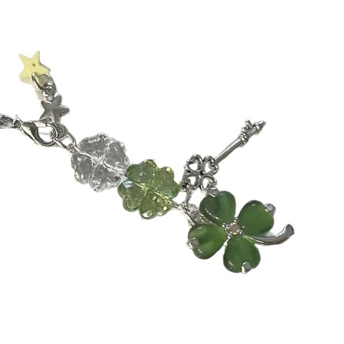 Handmade Beaded Lanyard Fashion Phone Chain Four Leaf Clovers Phone Pendant - Zdjęcie 10 z 11