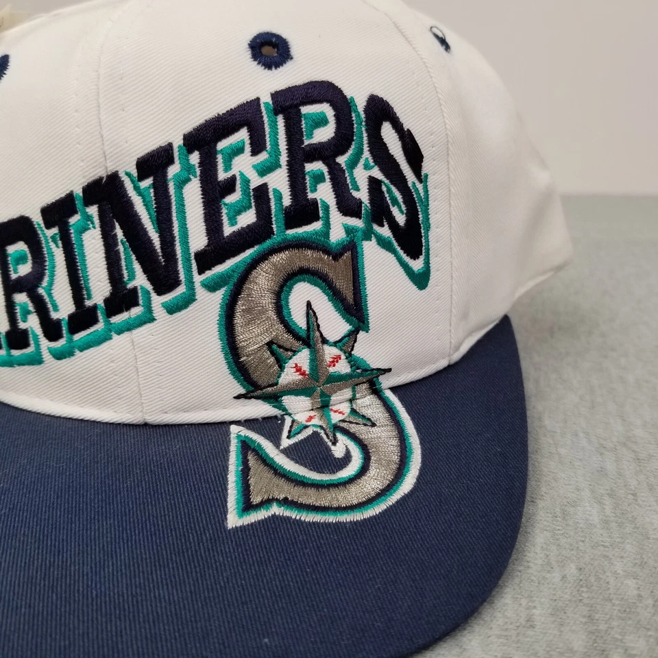 Gorra de colección de los Seattle Mariners Snapback blanca MLB The Game logotipo grande con etiquetas Foto 3 de 4