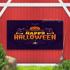 Happy Halloween purple background banner