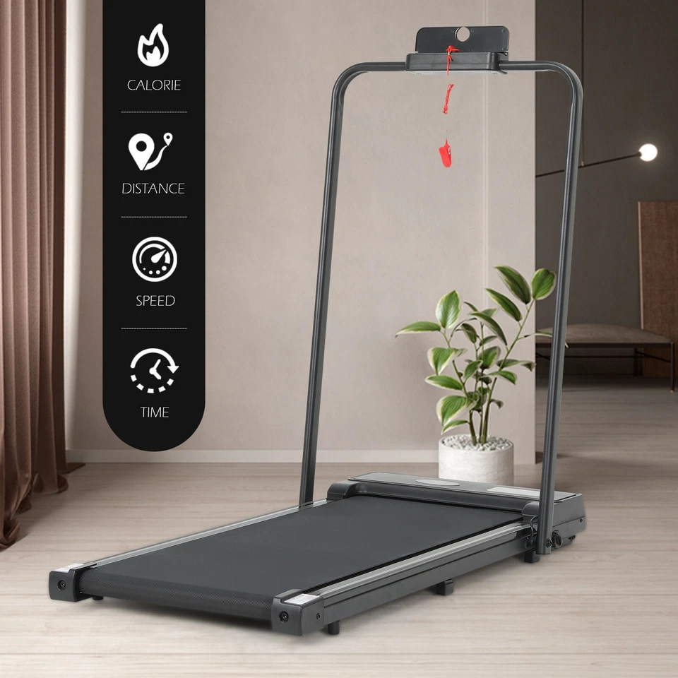 2-in-1 Foldable Under Desk Walking Pad Treadmil with Emergency Stop + Remote . - Image 2 of 4
