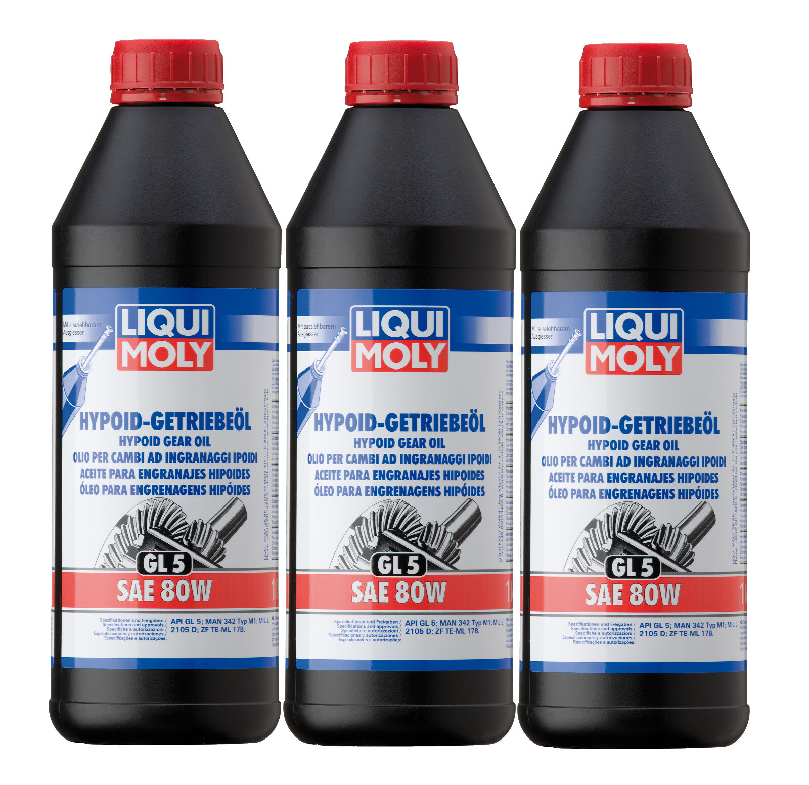 Liqui Moly Hypoid Gear Oil SAE 80W (GL5) MAN 342 Typ M1 Volvo 97314 1025 3L