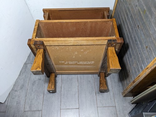 Vintage Rustic Country Ranch Oak Style 2-Tier Step End Table Nightstand B - Picture 21 of 23