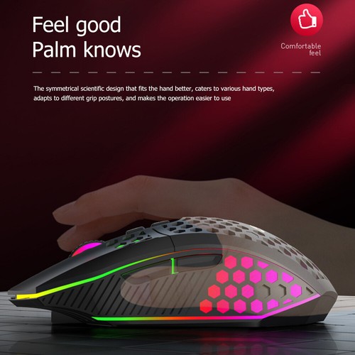 X801 8 Tasten kabellose 1600DPI verstellbare Waben-Gaming-Maus (schwarz) - Afbeelding 5 van 11