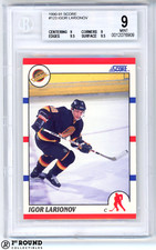 Igor Larionov RC BGS 9+: 1990-91 Score Rookie Card #123. rookie card picture