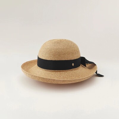 HELEN KAMINSKI NEWPORT SB RAFFIA HAT NATURAL/MIDNIGHT 