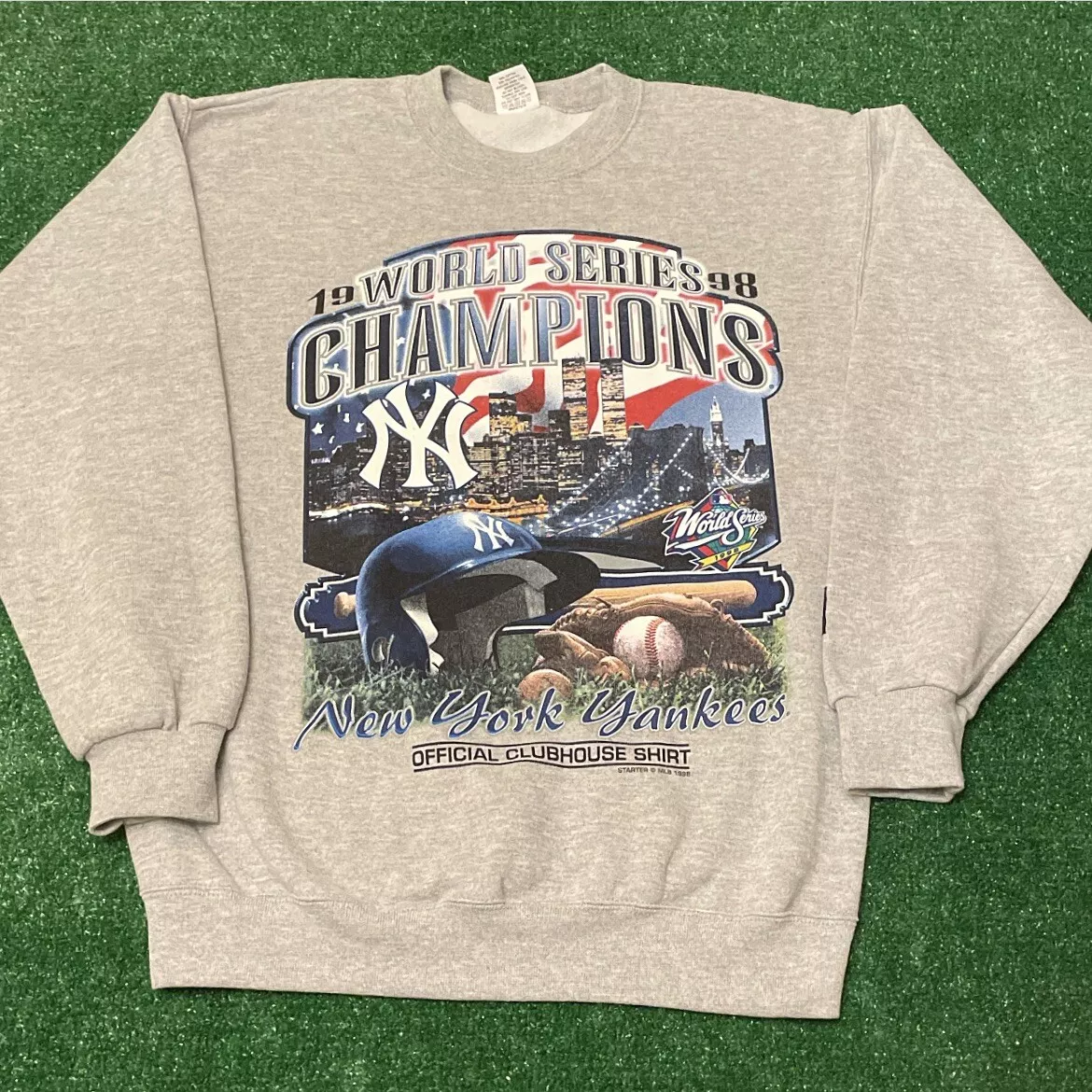 1998 New York Yankees World Series Champs Cartoon Crewneck Sweatshirt Size XL – Rare VNTG