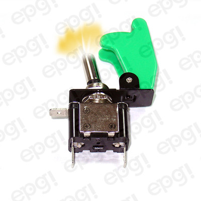 TOGGLE SWITCH AMBER ILLUMINATED ON/OFF SPST 3P w/GREEN COVER #662053/665013