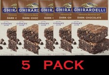 Ghirardelli PREMIUM DARK CHOCOLATE Chips BROWNIE Mix 20 oz Box - 5 PACK