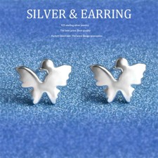Smooth Butterfly Stud Earrings Sterling Silver