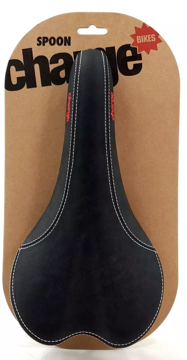 Charge Spoon Bike Saddle Black CrMo Rails Pressure Relief