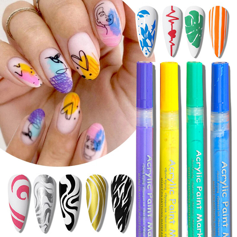 Acrylic Paint Nail Paint Sketch Pen Nail Art Graffiti Pen UV Gel