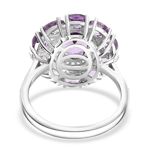 BEAUTIFUL 2.80ctw Bolivian Amethyst Coacktail Ring Rhodium Plated Size 6 - Picture 5 of 6
