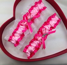NEW Light Pink  Hot Pink White Wedding Garter Prom GetTheGoodStuff