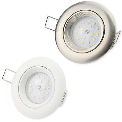 10x LED Einbaustrahler Set schwenkbar rund  230 Volt Einbauspot Licht 75mm Panel
