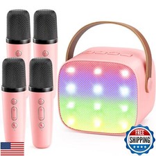 YLL Mini Karaoke Machine for Kids Adults: Portable Loud Speaker with 4 Wirele