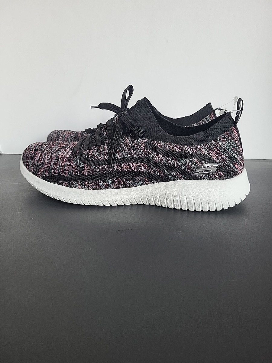 Skechers Ultra Flex Salutations Sneakers Slip-On Lace Grey Multicolor  Womens