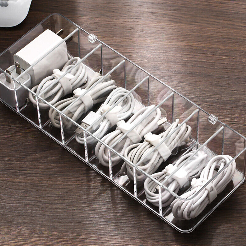 Transparent Data Cable USB Cord Sorter Management Box Charge Cable  Organizer Box